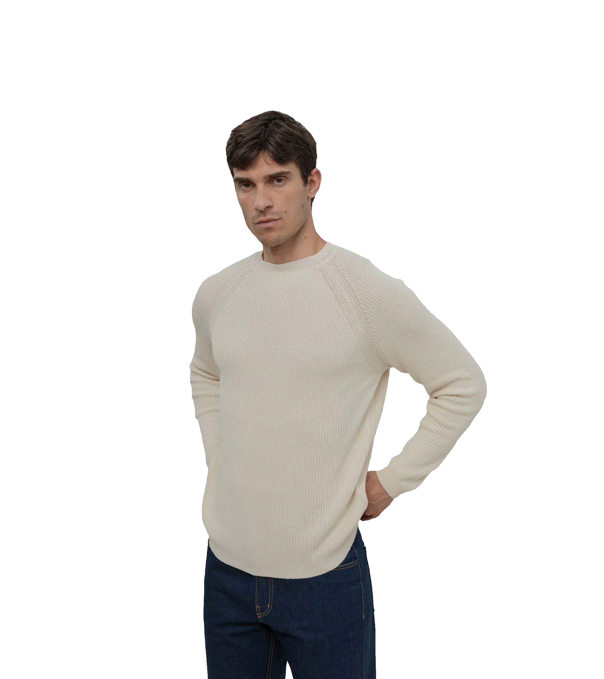 Sweter z bawełny męski, z recyklingu