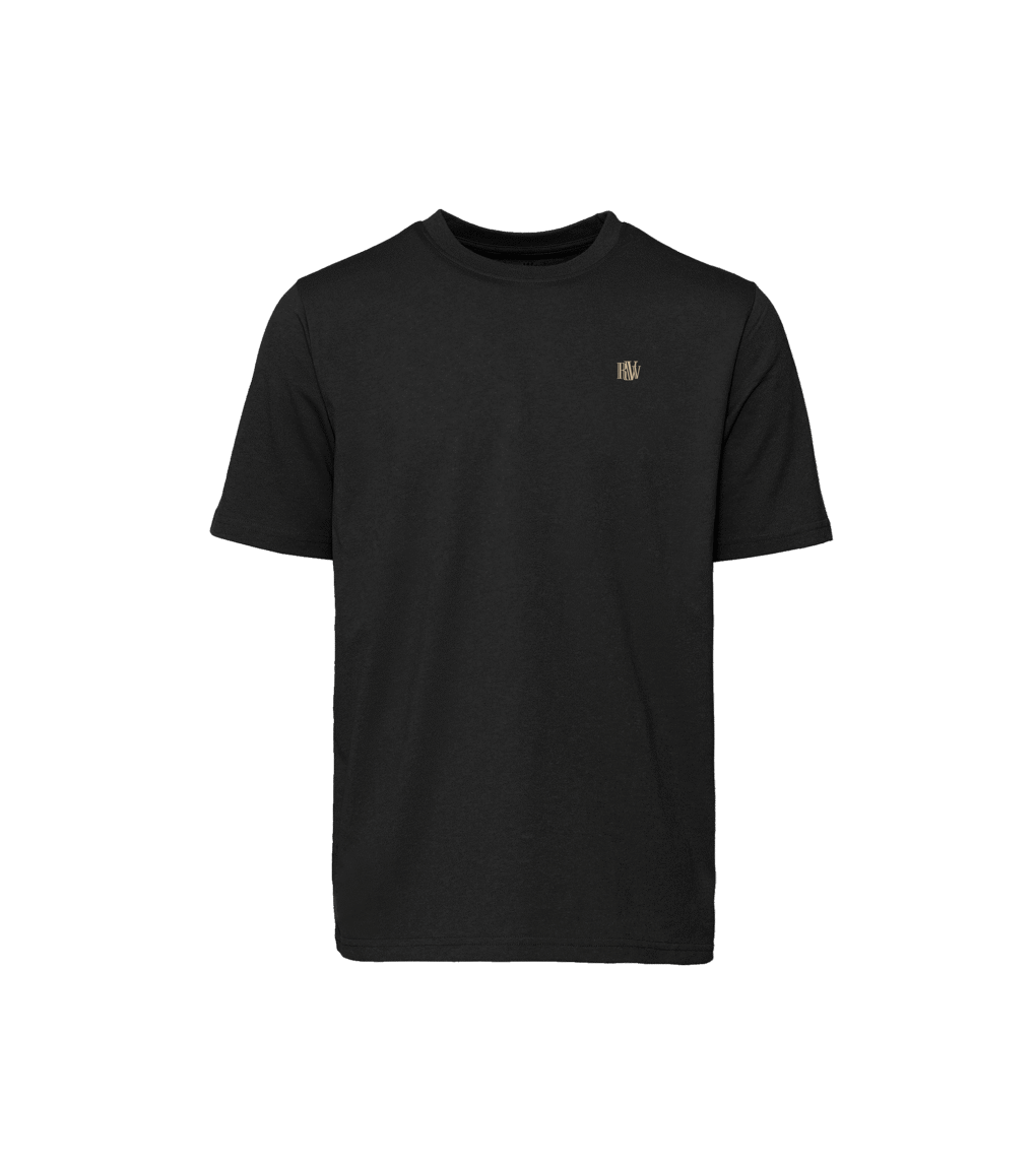 Czarny t-shirt luźny, z recyklingu, Revolverino