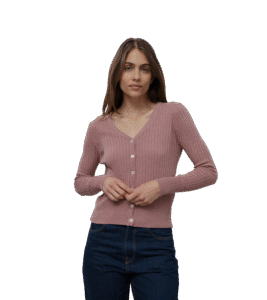 Sweterek z jedwabiu z recyklingu zapinany