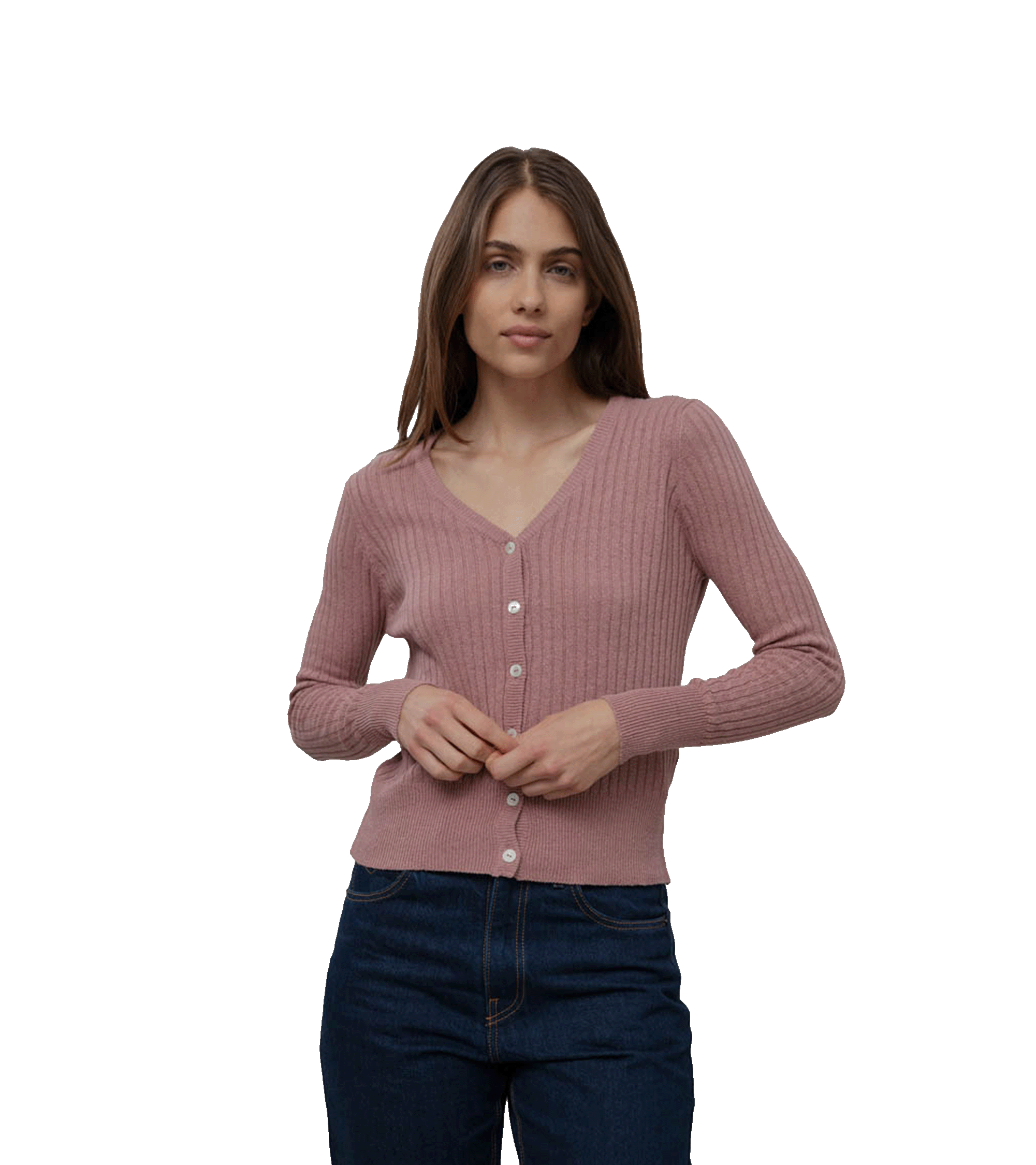 Sweterek z jedwabiu z recyklingu zapinany