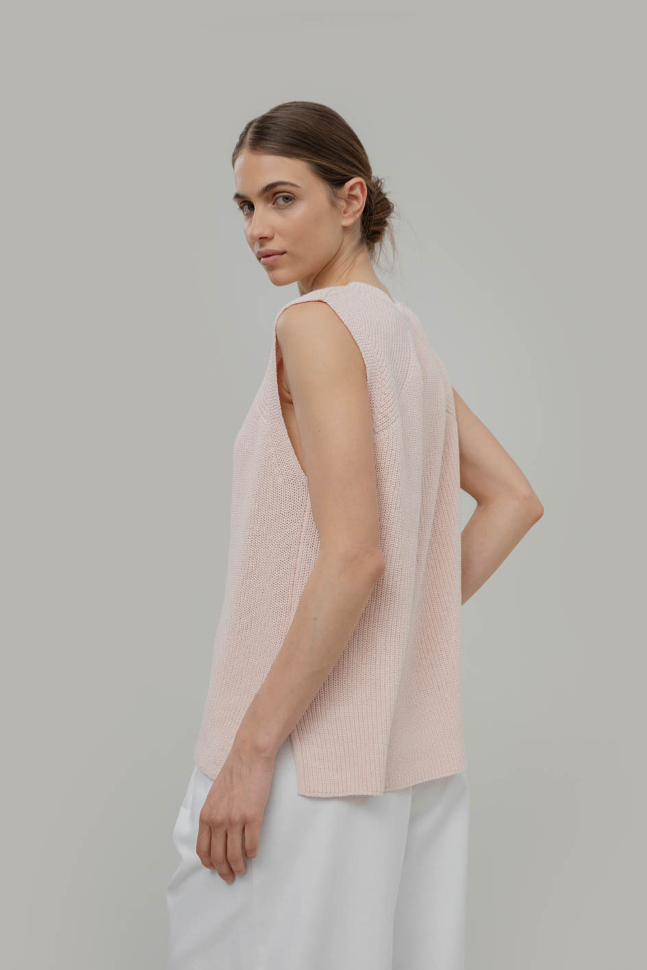 Top luźny damski z bawełny z recyklingu