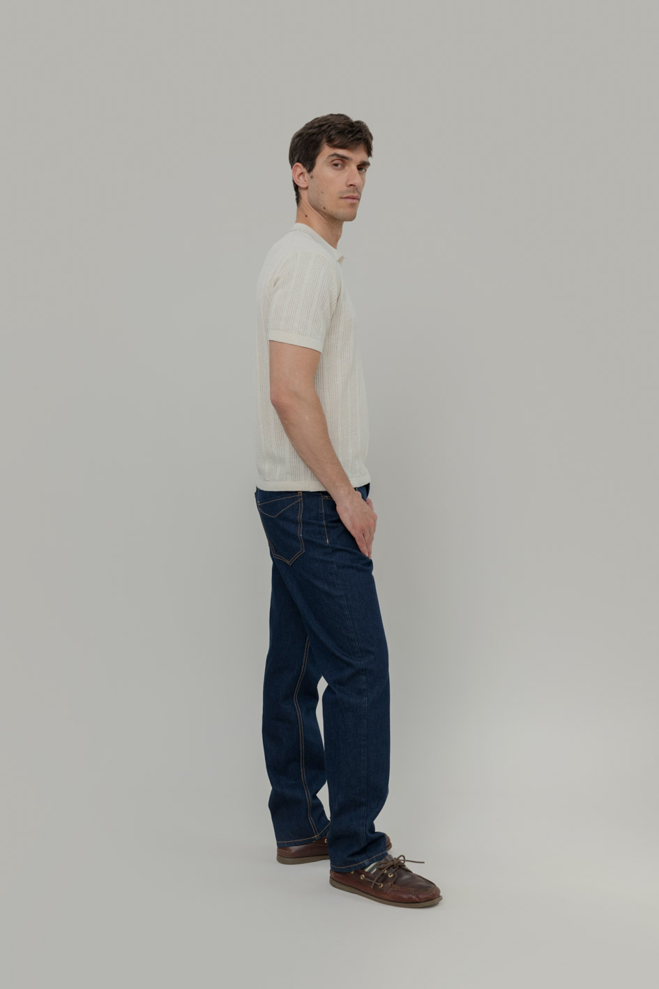 Koszulka polo z jedwabiu męska, z recyklingu