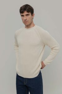 Sweter z bawełny męski, z recyklingu