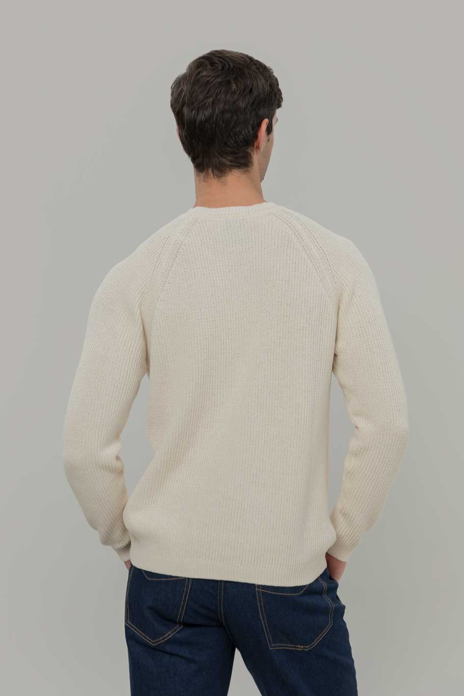 Sweter z bawełny męski, z recyklingu