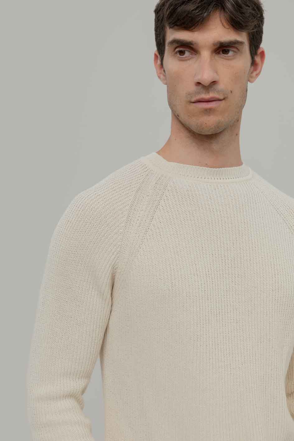 Sweter z bawełny męski, z recyklingu