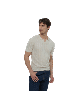 Koszulka polo z jedwabiu męska, z recyklingu