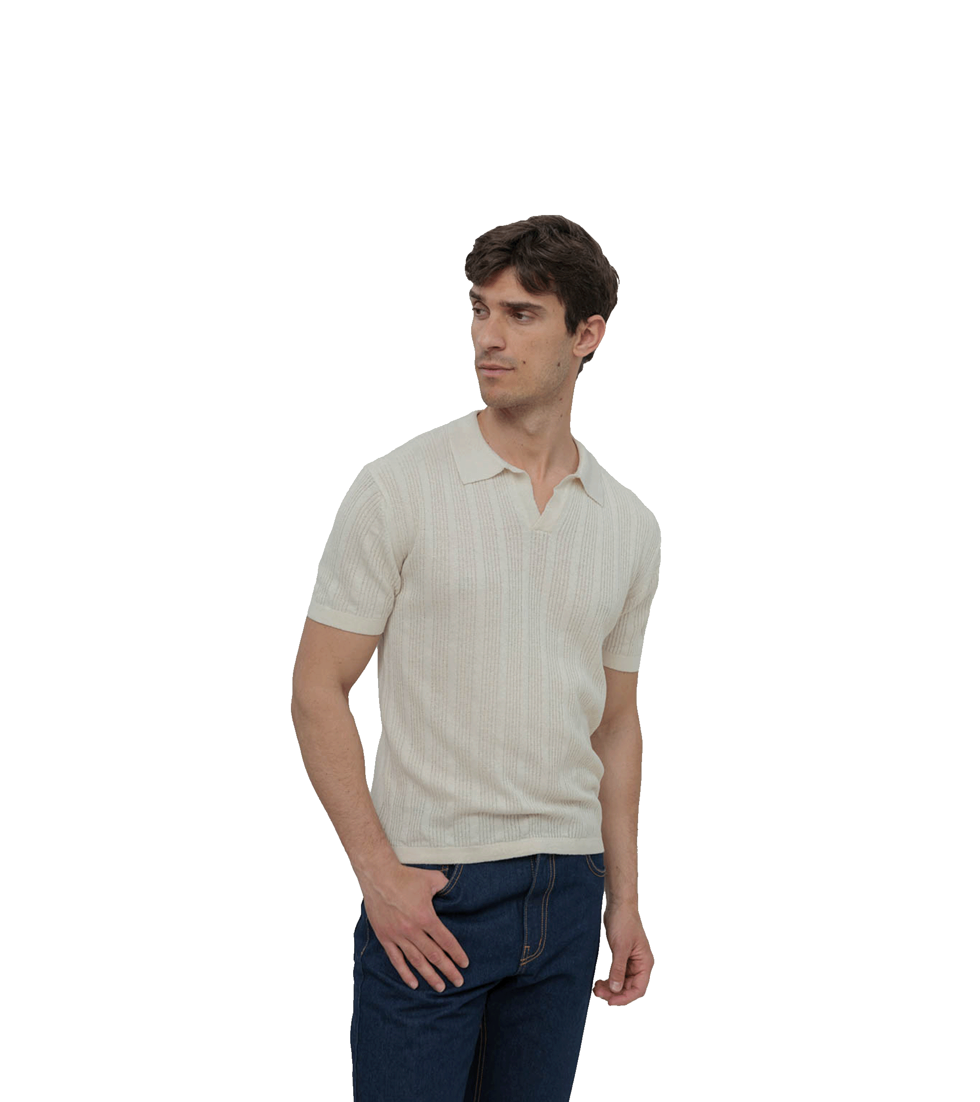 Koszulka polo z jedwabiu męska, z recyklingu