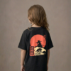 T-shirt dziecięcy z recyklingu, czarny – Zodiak Wodnik – Japoński Kanji