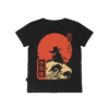 T-shirt dziecięcy z recyklingu, czarny – Zodiak Wodnik – Japoński Kanji
