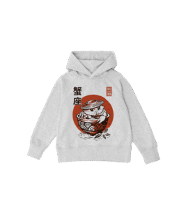 Bluza dziecięca, szara - Zodiak Rak - Japoński Kanji