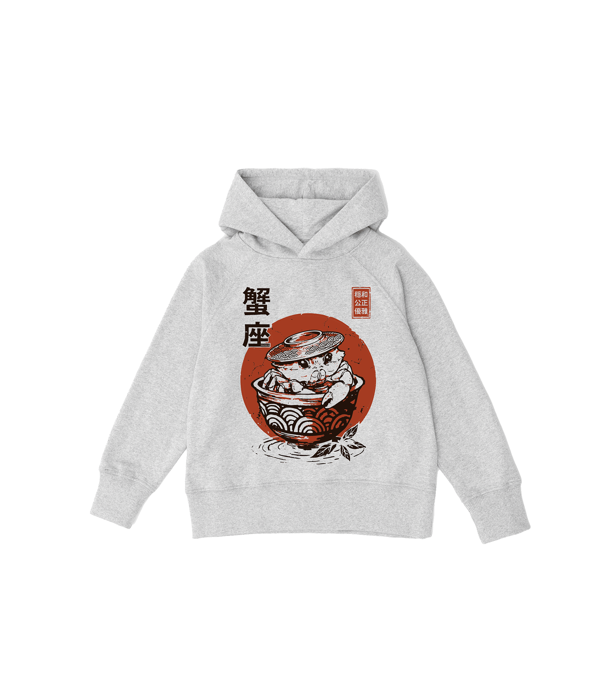 Bluza dziecięca, szara – Zodiak Rak – Japoński Kanji
