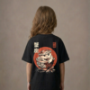 T-shirt dziecięcy z recyklingu, czarny – Zodiak Rak – Japoński Kanji