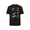 T-shirt luźny z recyklingu, czarny – Zodiak Koziorożec – Japoński Kanji