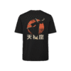 T-shirt luźny z recyklingu, czarny – Zodiak Waga – Japoński Kanji