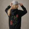 Bluza oversized z recyklingu, czarna – Zodiak Byk – Japoński Kanji