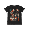 T-shirt dziecięcy z recyklingu, czarny – Zodiak Ryby – Japoński Kanji