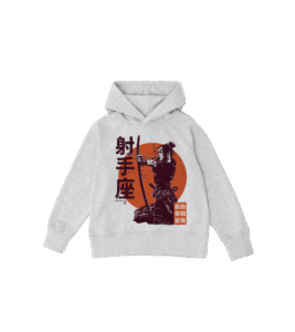 Bluza dziecięca, szara - Zodiak Strzelec - Japoński Kanji