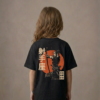 T-shirt dziecięcy z recyklingu, czarny – Zodiak Strzelec – Japoński Kanji