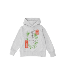 Bluza dziecięca, szara - Zodiak Byk - Japoński Kanji