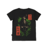 T-shirt dziecięcy z recyklingu, czarny – Zodiak Byk – Japoński Kanji