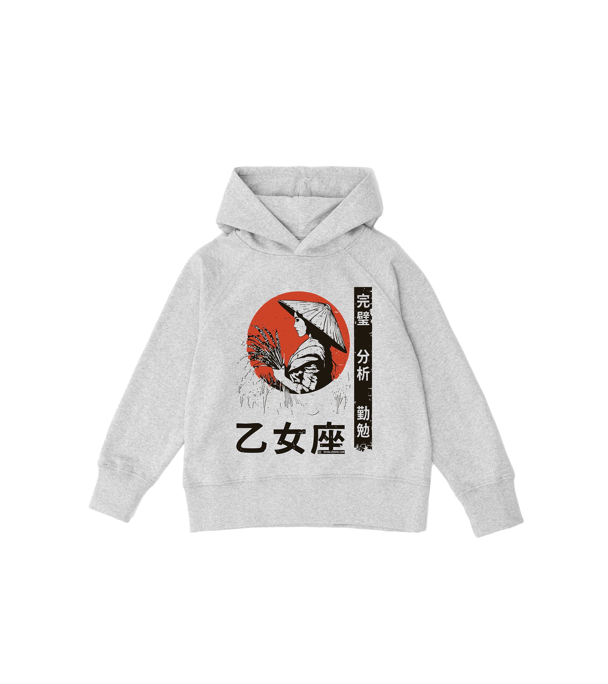 Bluza dziecięca, szara – Zodiak Panna – Japoński Kanji