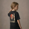 T-shirt dziecięcy z recyklingu, czarny – Zodiak Panna – Japoński Kanji